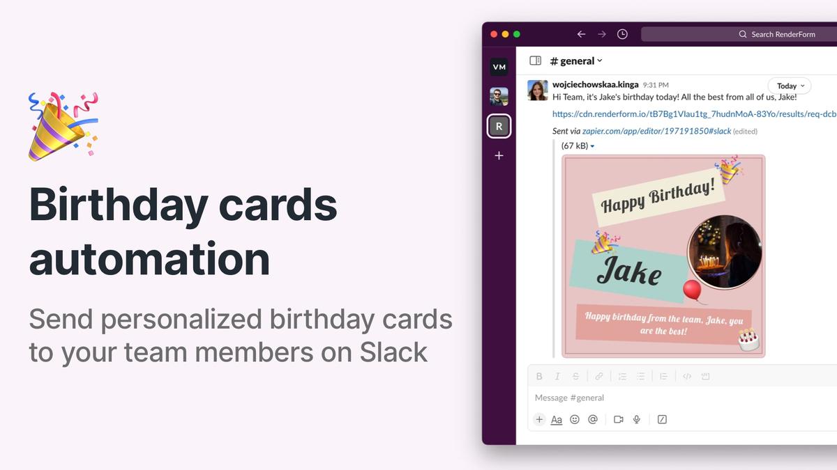 Automate team birthday wishes with custom slack cards — no code required!