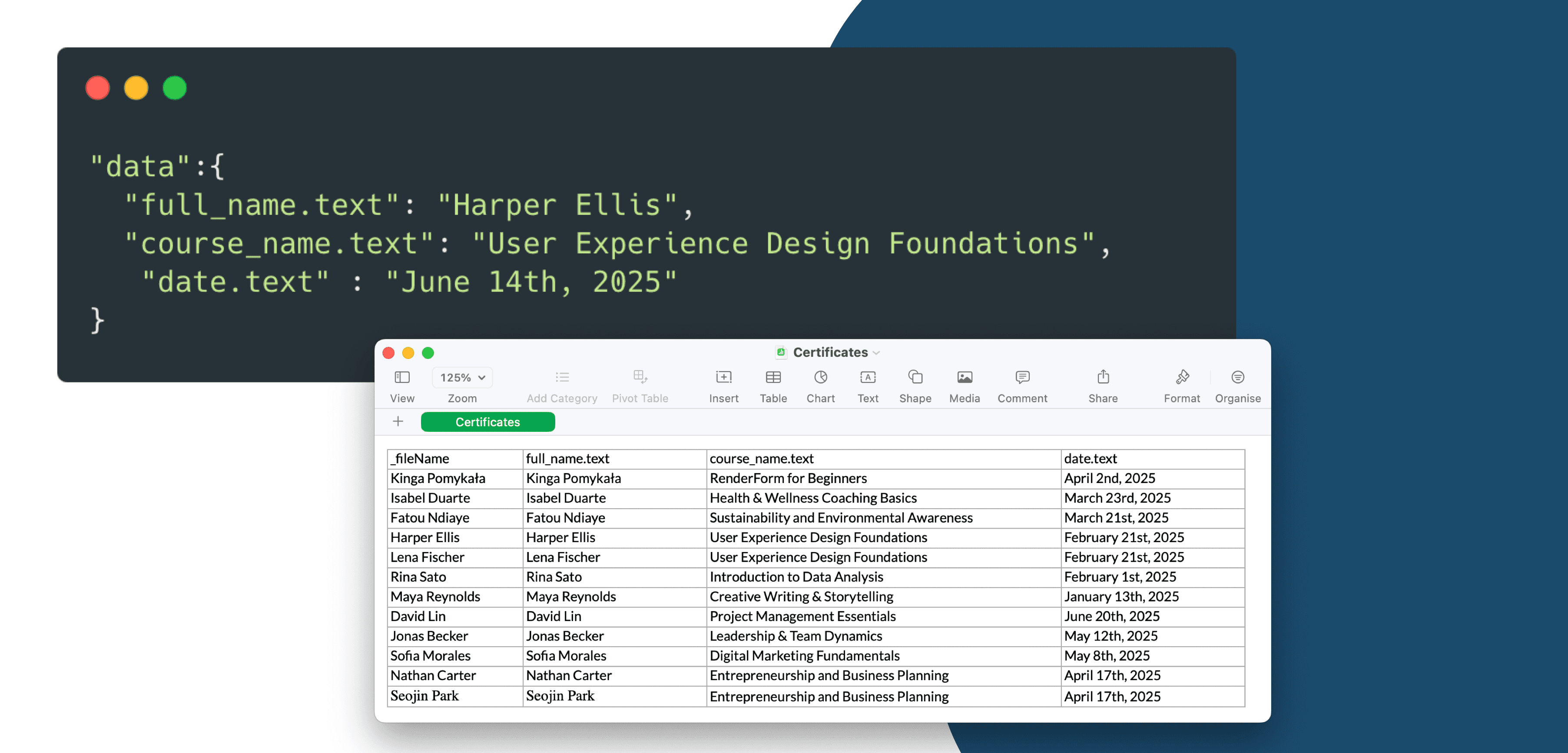 Send Data via API