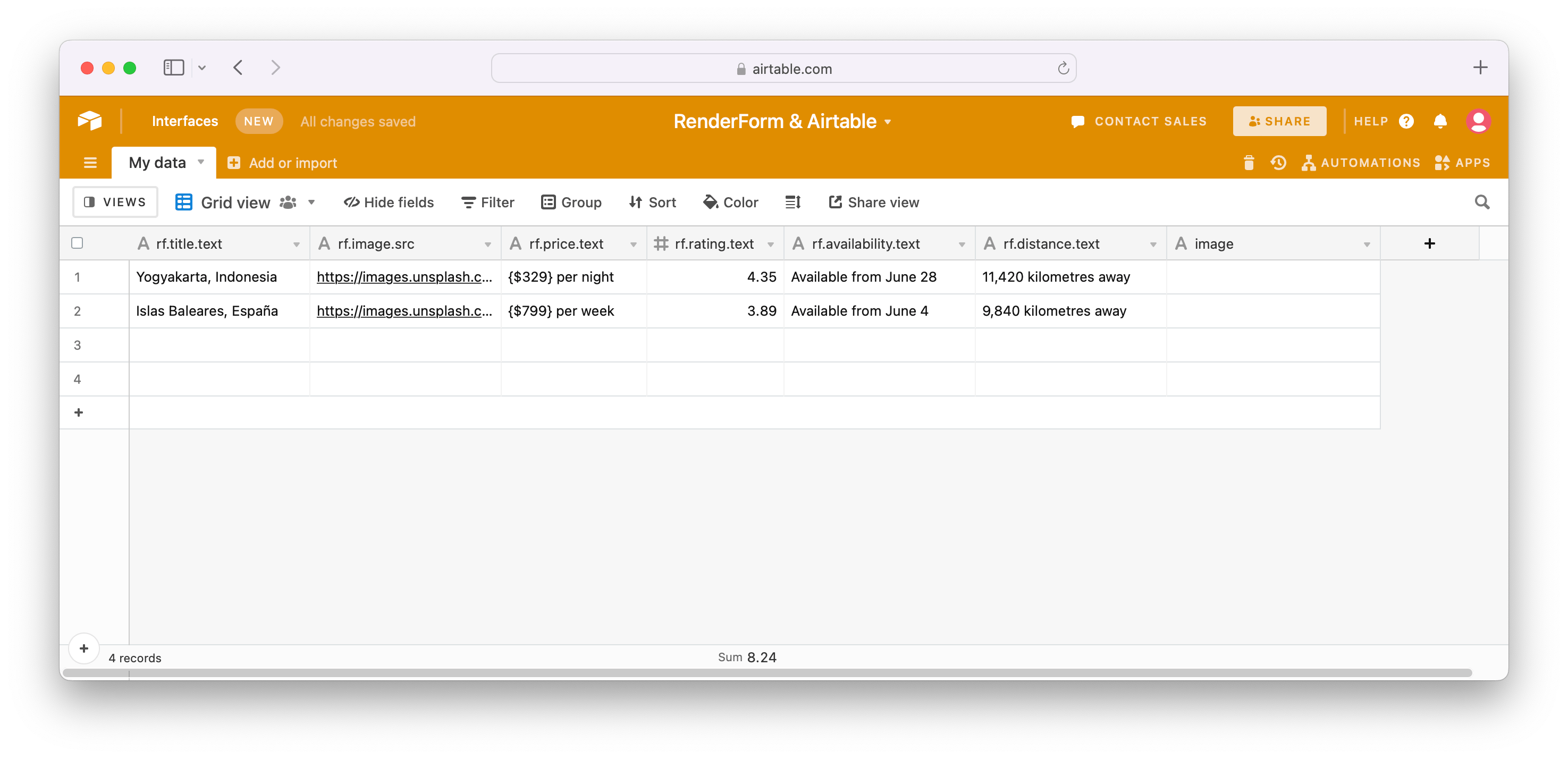 Airtable Records for Image Generation