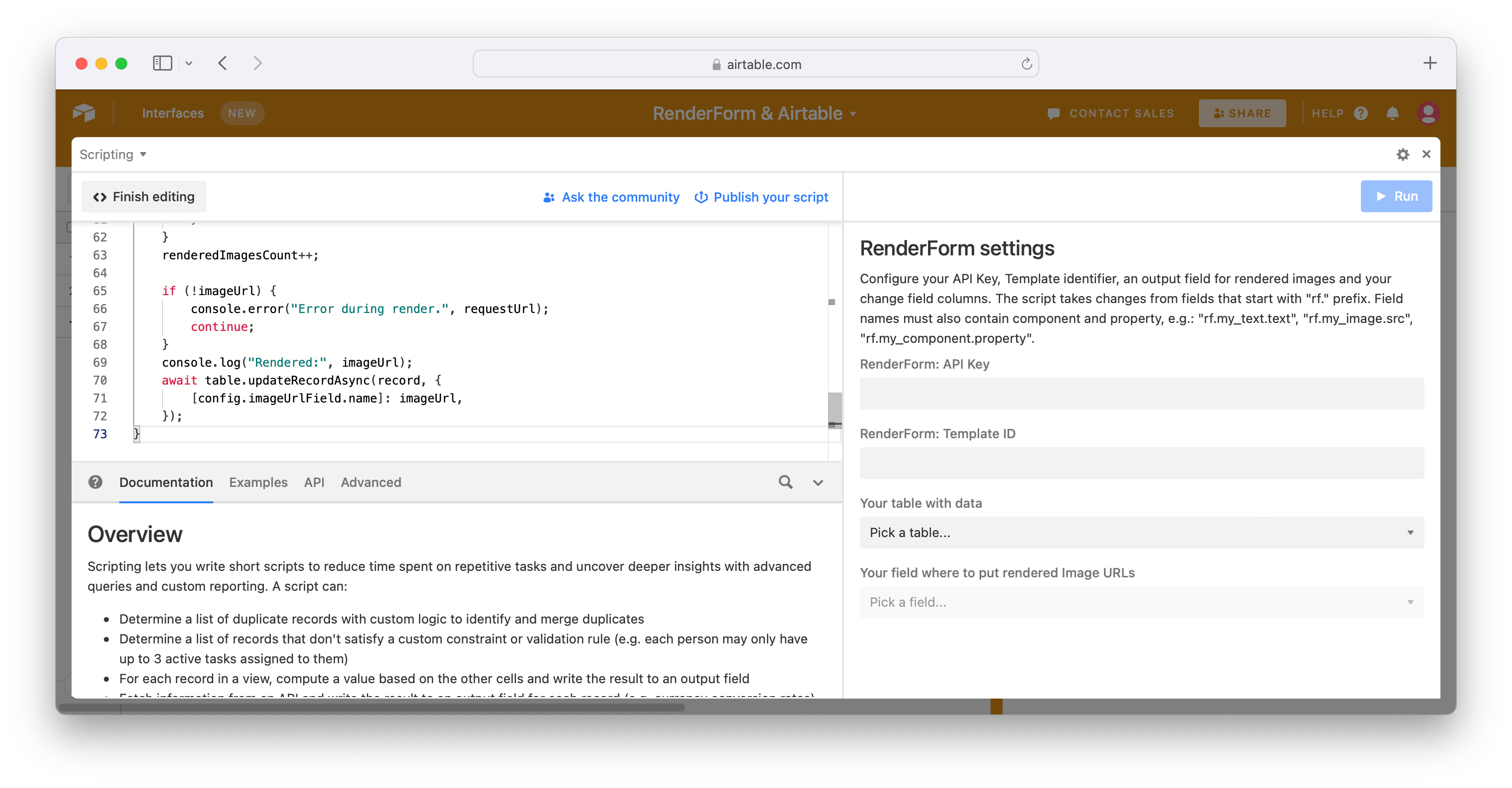 Paste image generation script to Airtable
