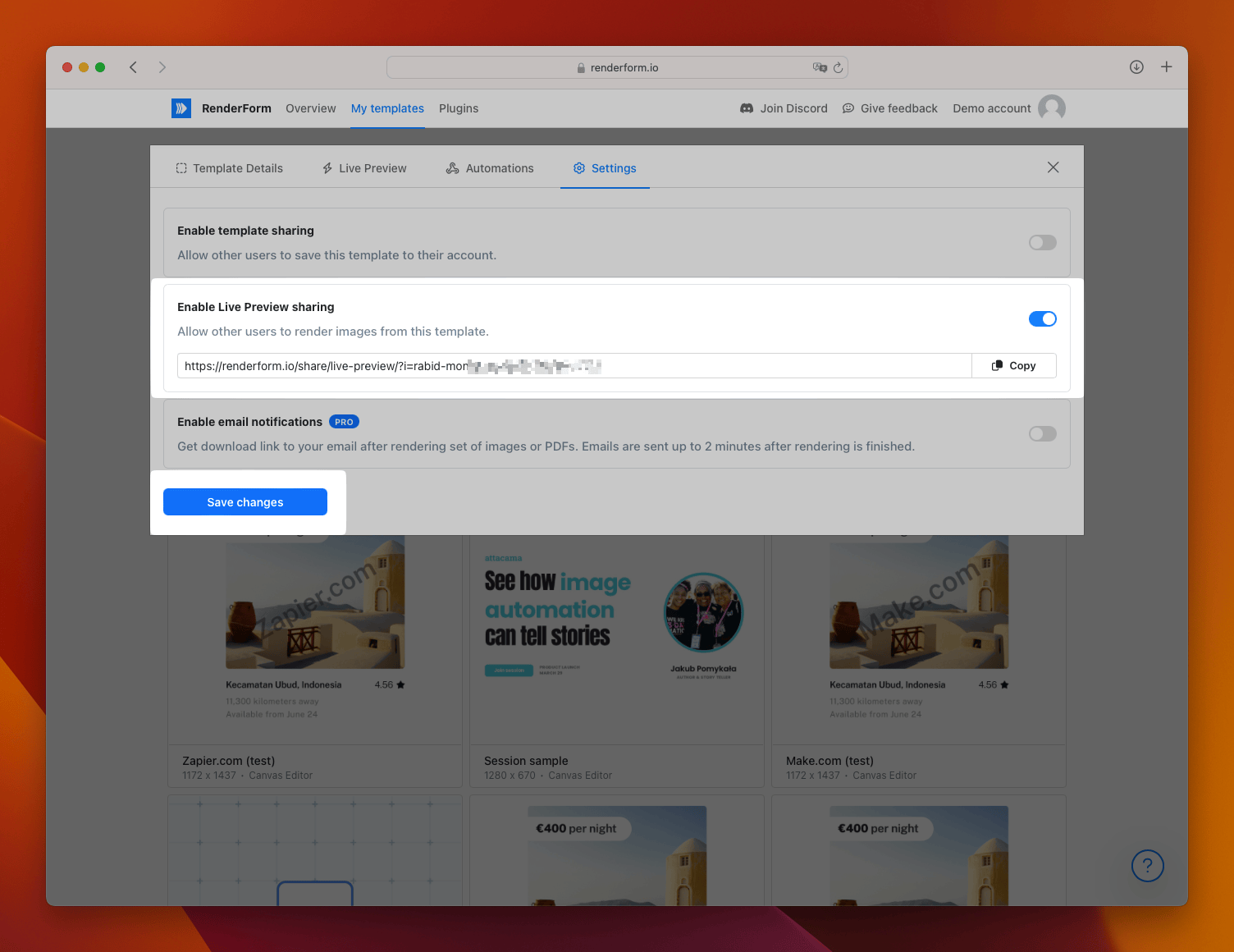 Enable Live Preview