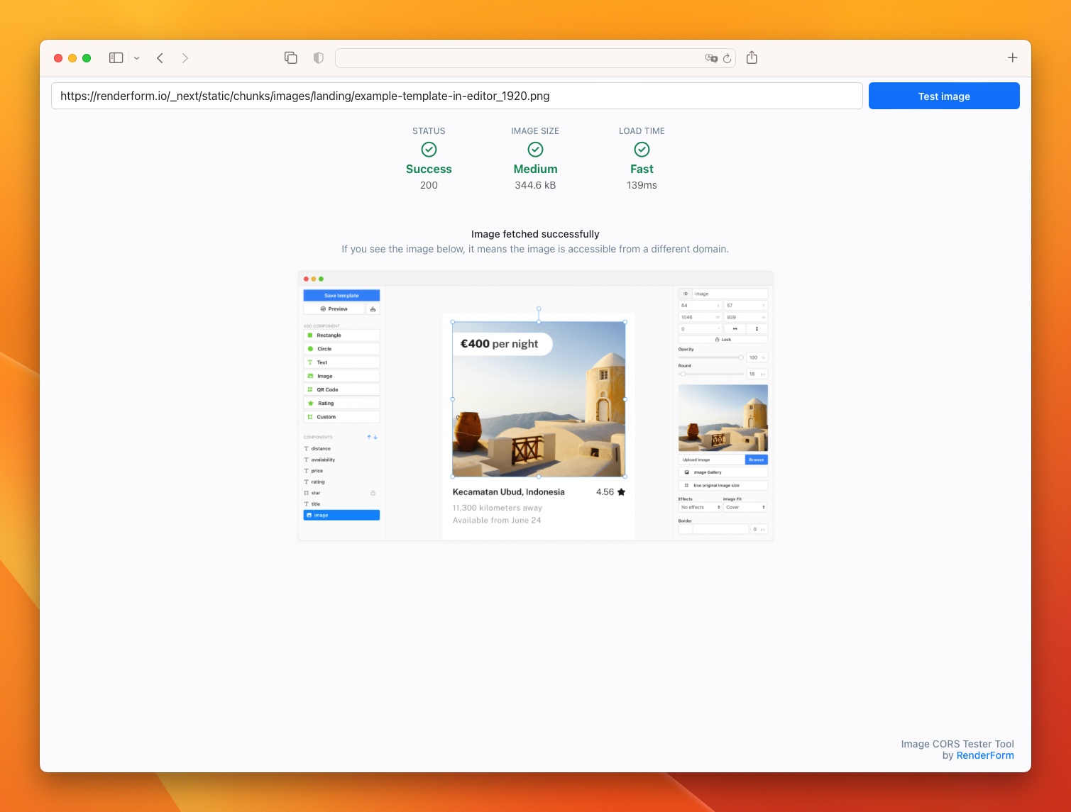 Image tester tool