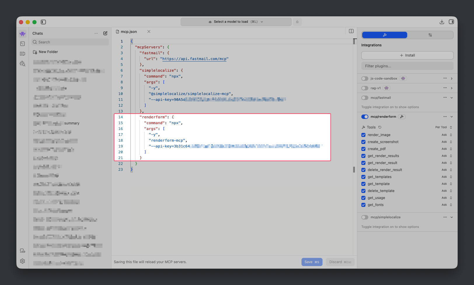 MCP client configuration file LM Studio
