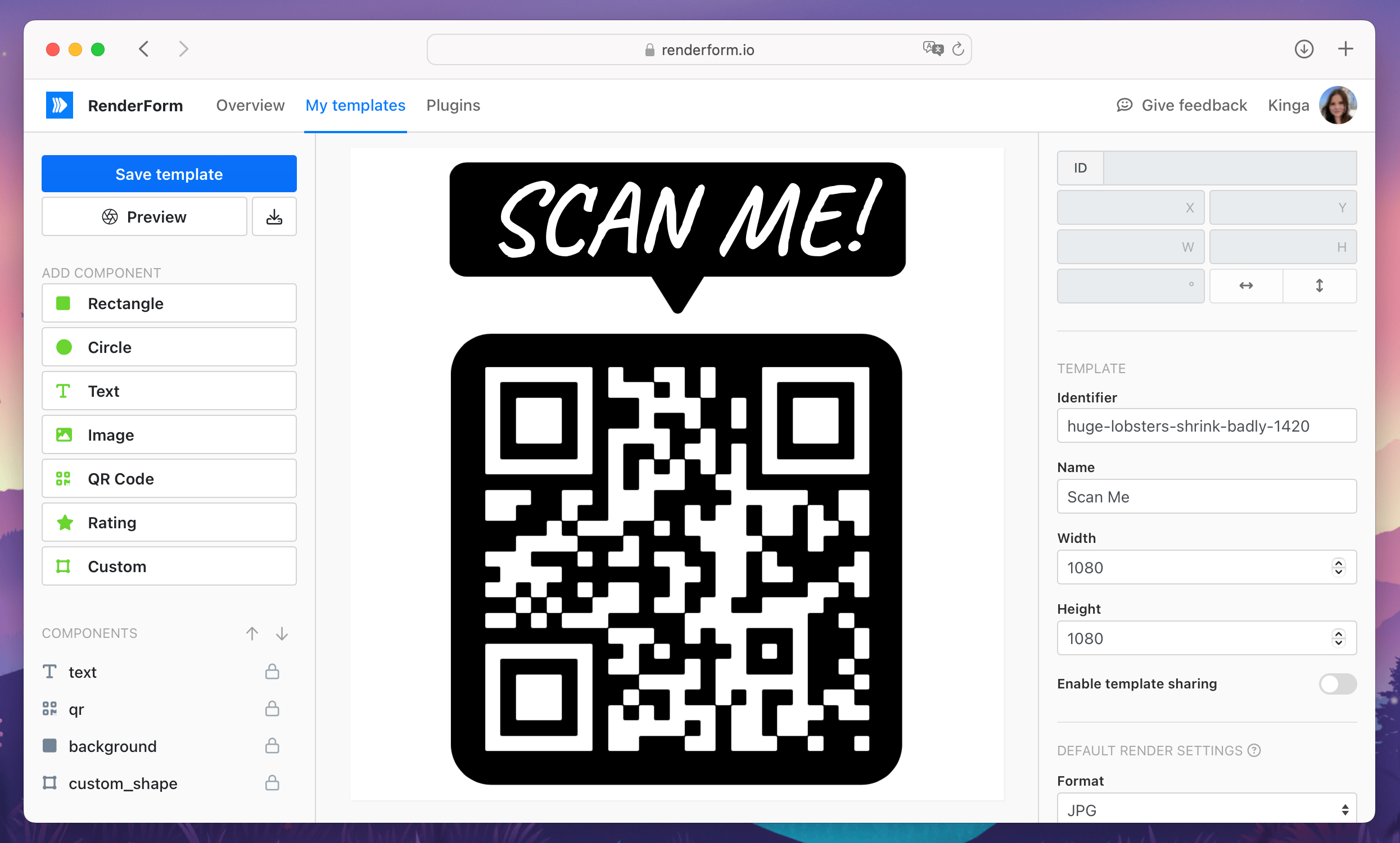 QR code example