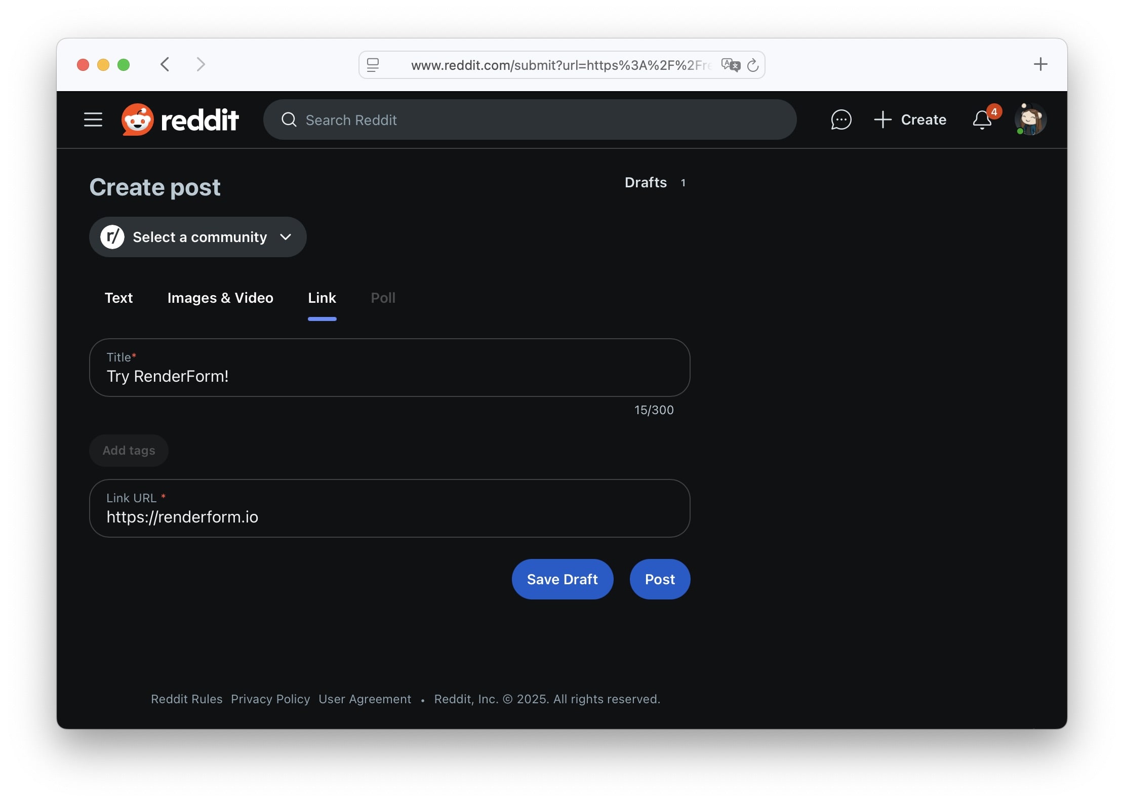 Share to Reddit Example