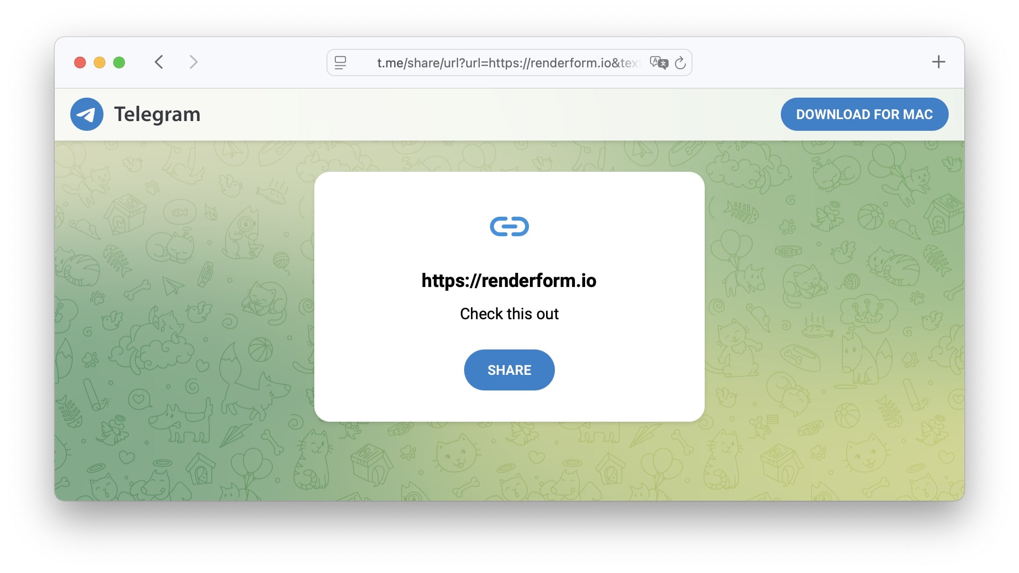 Share to Telegram Example