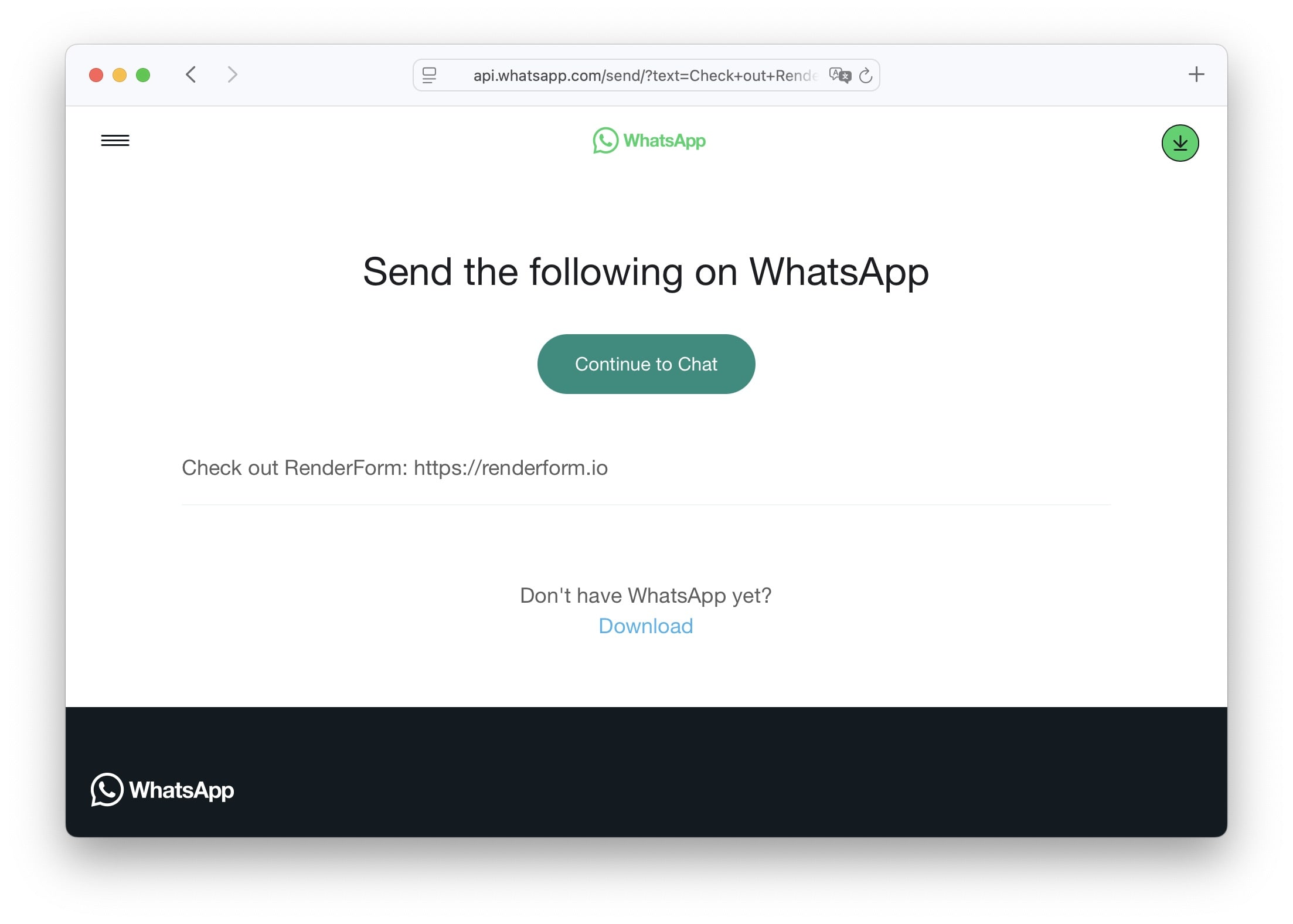 Share to WhatsApp Example